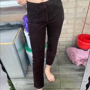 High waisted corduroy ankle pant